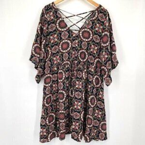 Torrid Medallion Print Lattice Challis Dress 2X